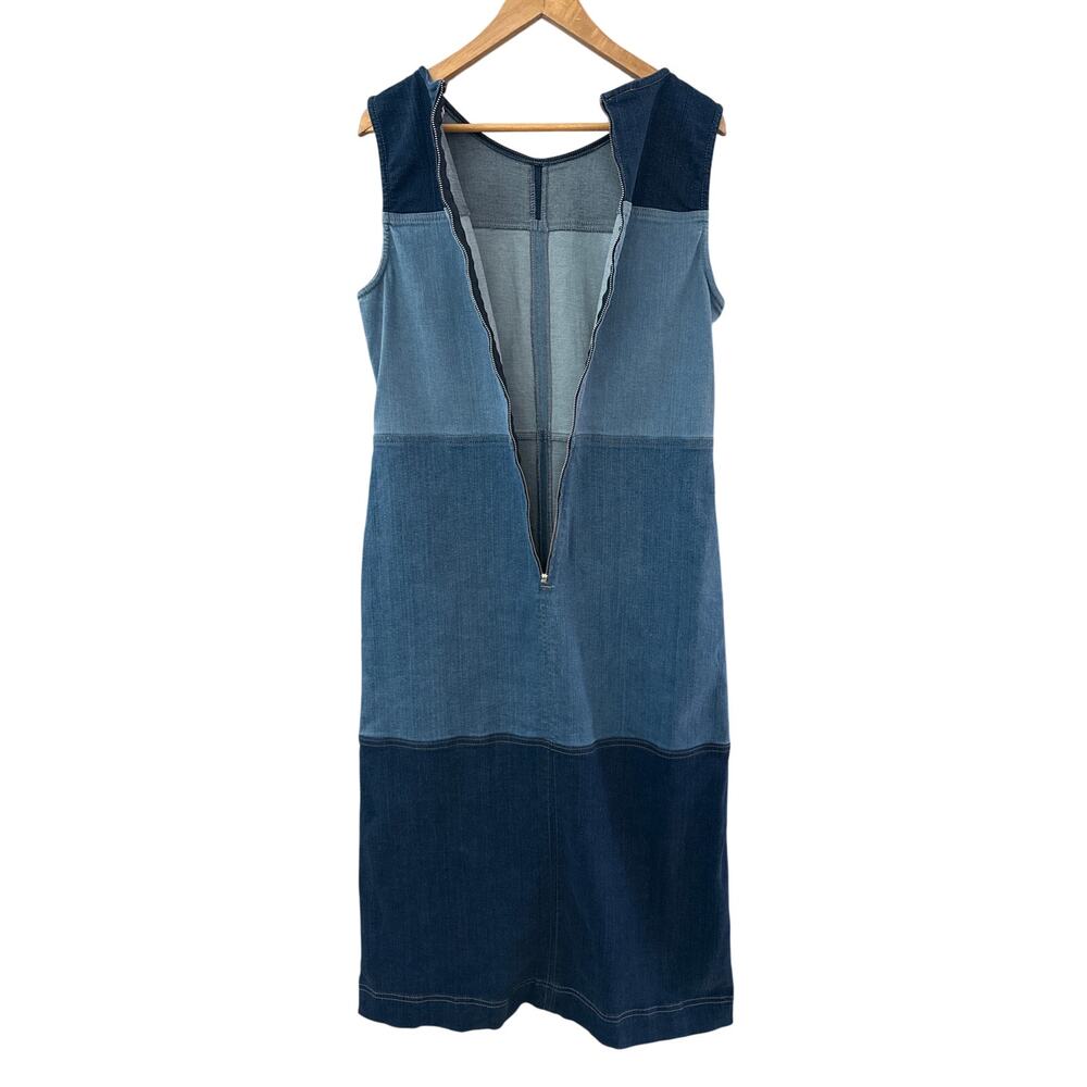 Boden Sleeveless Hotch Denim Midi Dress Pockets Navy Size 10 - Picture 7 of 11